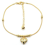 Fashionable Golden Heart-shaped Pendant Anklet